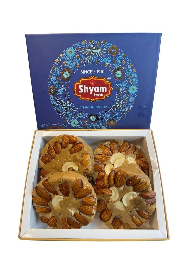 shyam sweets Sohan Halwa 400g | Traditional Indian Sweet Rich in Dry Fruits & Desi Ghee No Added Colours or Preservatives Authentic Crunchy