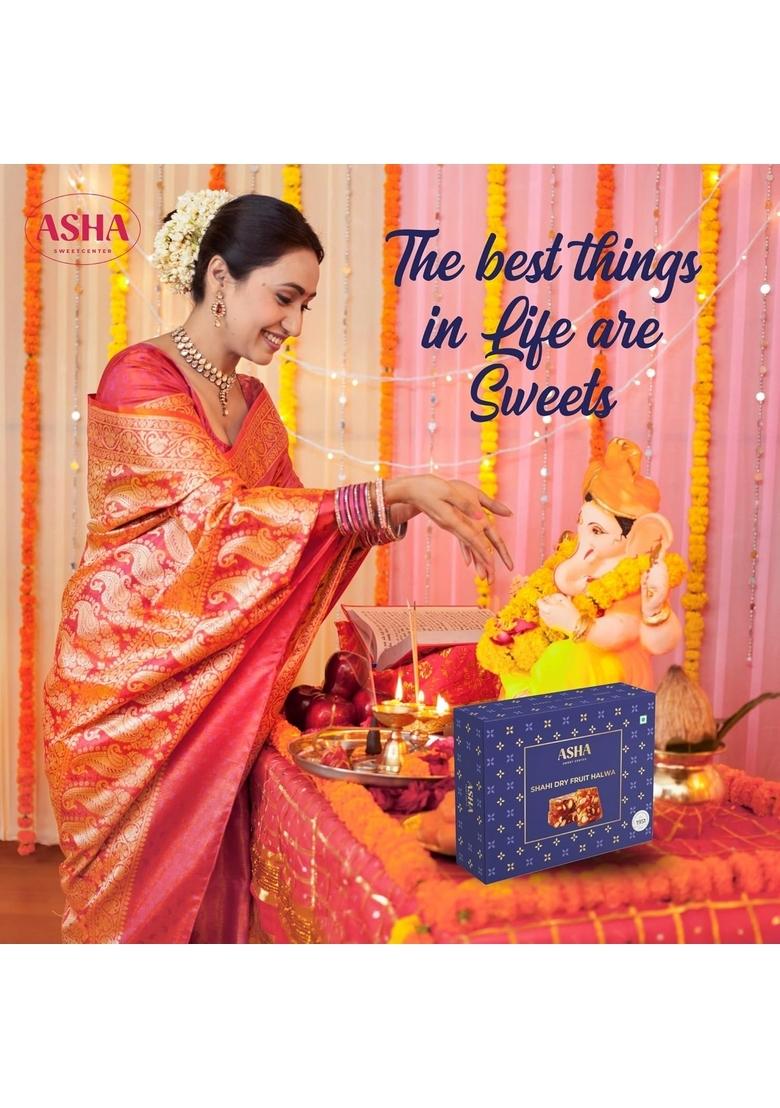 ASHA SWEET CENTER Sweets 250g (Pack of 2) Dry Fruit Halwa | Premium Assorted for Gifting and Celebration Indian Mithai Box with Luscious Gourmet Bites
