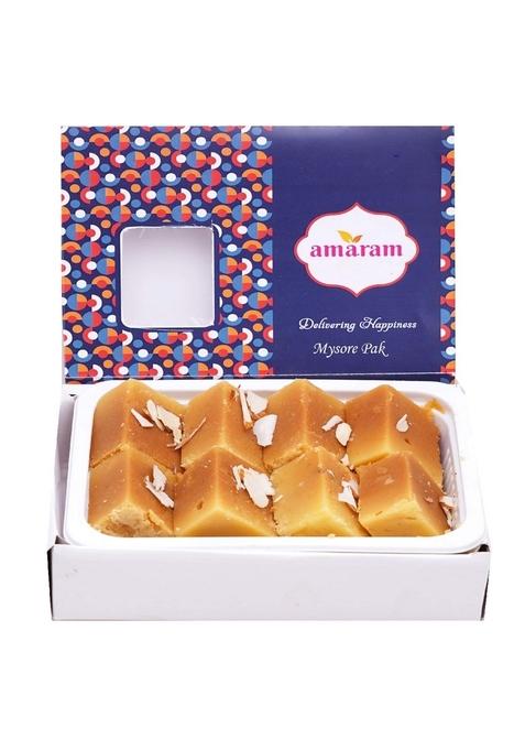 Amaram by Ghasitaram Mysore Pak Sweets Gift, 200g |Sweets|Sweets Gift Pack|Diwali Sweets|Indian Mithai|Diwali Box|