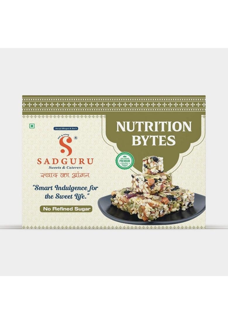 SADGURU SWEET & CATERERS Sweets Nutrition Bite/Healthy Breakfast Mix with Ghee, Honey, Dry Fruits Super Seeds | No Added Sugar Natural Mithai Energy Booster Healthy Morning Bite / Premium Gift Box, Traditional Indian