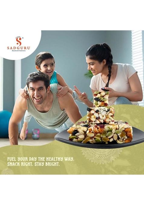 SADGURU SWEET & CATERERS Sweets Nutrition Bite/Healthy Breakfast Mix with Ghee, Honey, Dry Fruits Super Seeds | No Added Sugar Natural Mithai Energy Booster Healthy Morning Bite / Premium Gift Box, Traditional Indian