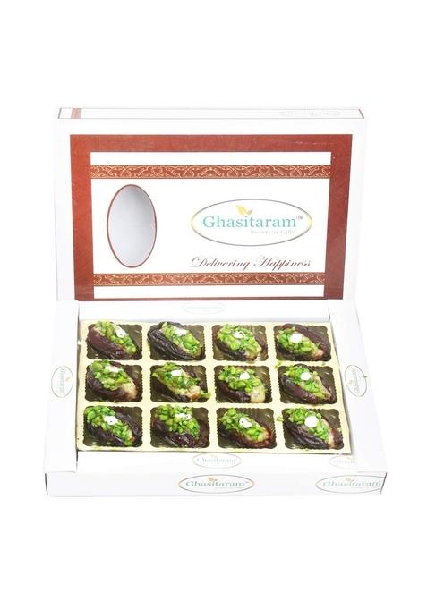Ghasitaram Gifts Sweets- Dryfruit Filled Dates in White Box |Sweets|Sweets Gift Pack|Diwali Sweets|Indian Mithai|Diwali Sweets Box|