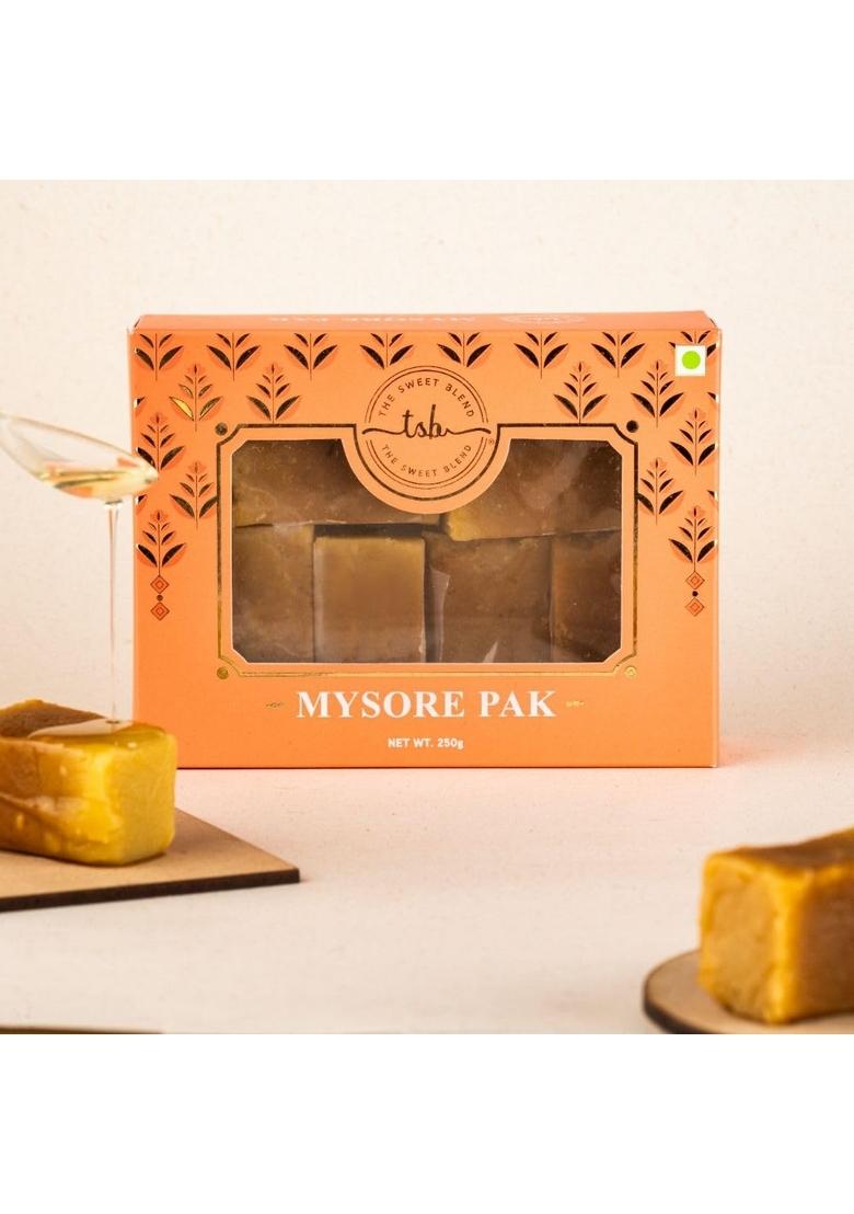 THE SWEET BLEND Mysore Pak 250 g | South Indian Mithai with Pure Desi Ghee Authentic Gift Box Luxury Sweets Hamper Ideal for Diwali
