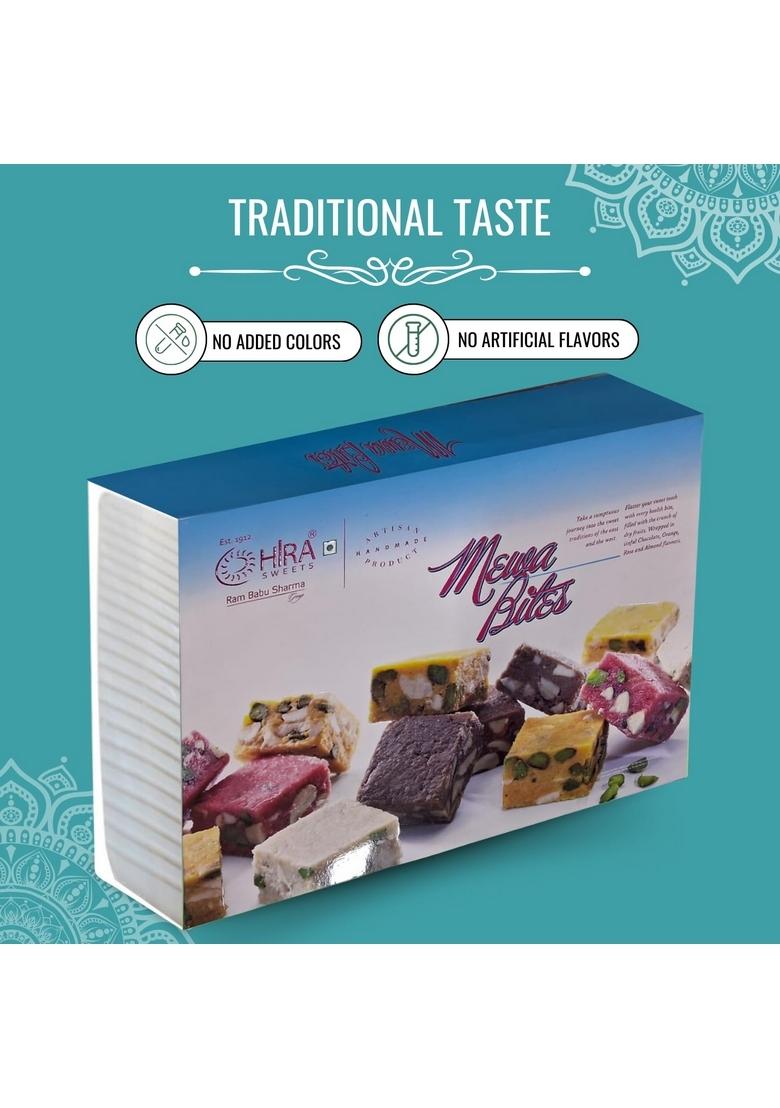 HIRA SWEETS Dry Fruits Barfi (500 g) | Mewa Bites Burfi Indian Mithai Made with Pure Desi Ghee Handcrafted Traditional Festival Gift Pack