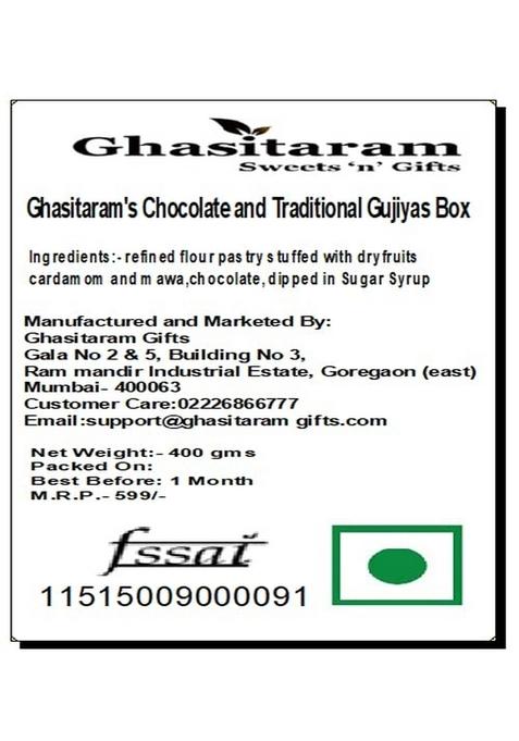 Ghasitaram Gifts Holi Sweets/ Gift/ Hampers/ Chocolate and Traditional Desi Ghee Gujiyas Box |Sweets|Sweets Gift Pack|Diwali Sweets|Indian Mithai|Diwali Sweets Box|Sweets
