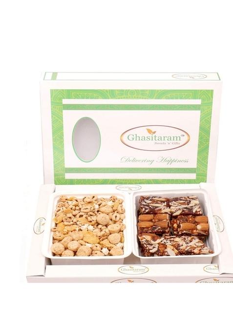 Ghasitaram Gifts Multigrain Mix Namkeen with Natural Sugarfree Hamper|Sugar Free Sweets|Diabetic Friendly|Diwali Sugar Sweets Box
