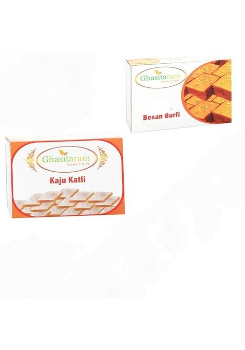 Ghasitaram Gifts Kaju Katli and Besan Barfi|Sweets|Sweets Gift Pack|Diwali Sweets|Indian Mithai|Diwali Sweets Box|Sweets Box