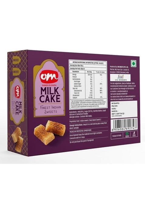 OM SWEETS & SNACKS Milk Cake Kaju Katli Combo | Traditional Indian Sweet Made with Cashew Nuts Mithai Gift Pack Premium Handcrafted Great For Special Occasions 400 g x 2