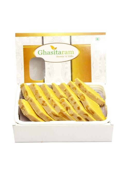 Ghasitaram Gifts Ghasitaram's Mango Fruit Kaju Katli 200 GMS |Sweets|Sweets Gift Pack|Diwali Sweets|Indian Mithai|Diwali Sweets Box|Sweets Box