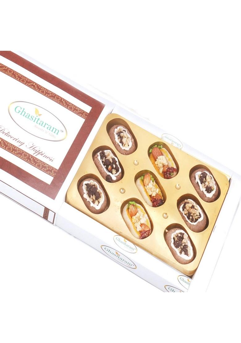 Ghasitaram Gifts Assorted Kaju Boats in White Box |Sweets|Sweets Gift Pack|Diwali Sweets|Indian Mithai|Diwali Sweets Box|Sweets