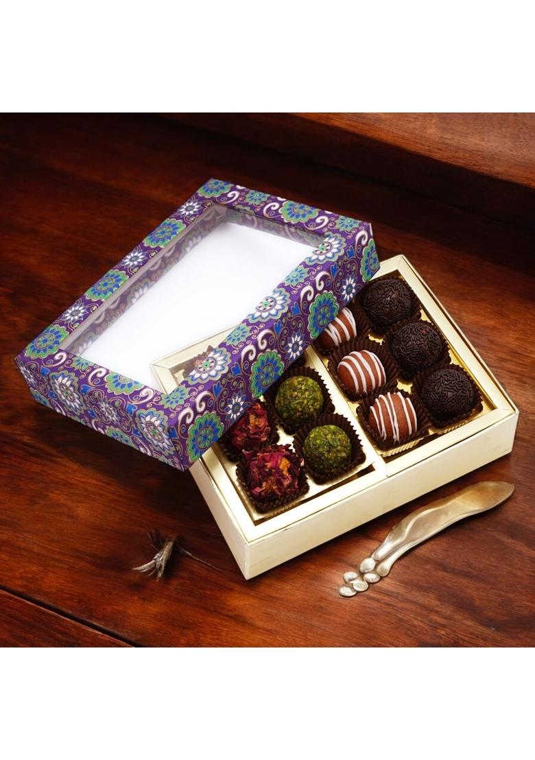 Ghasitaram Gifts 2 Part Printed Box of Exotic Sweets|Sweet|Sweet Gift Pack|Diwali Mithai|Indian Mithai|Diwali Box|