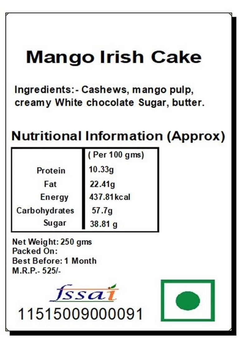 Ghasitaram Gifts Mango Irish Cake|Sweets|Sweets Gift Pack|Diwali Sweets|Indian Mithai|Diwali Sweets Box|