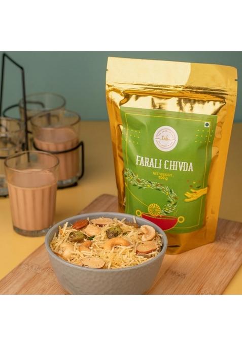 THE SWEET BLEND Namkeen Snacks Mix Combo Dry Samosa (150 g), Khasta Kachori g) & Farali Chivda (200 | Gift Box Perfect Chai-Time Festive Snack Hamper Ideal for Diwali Pack of 3