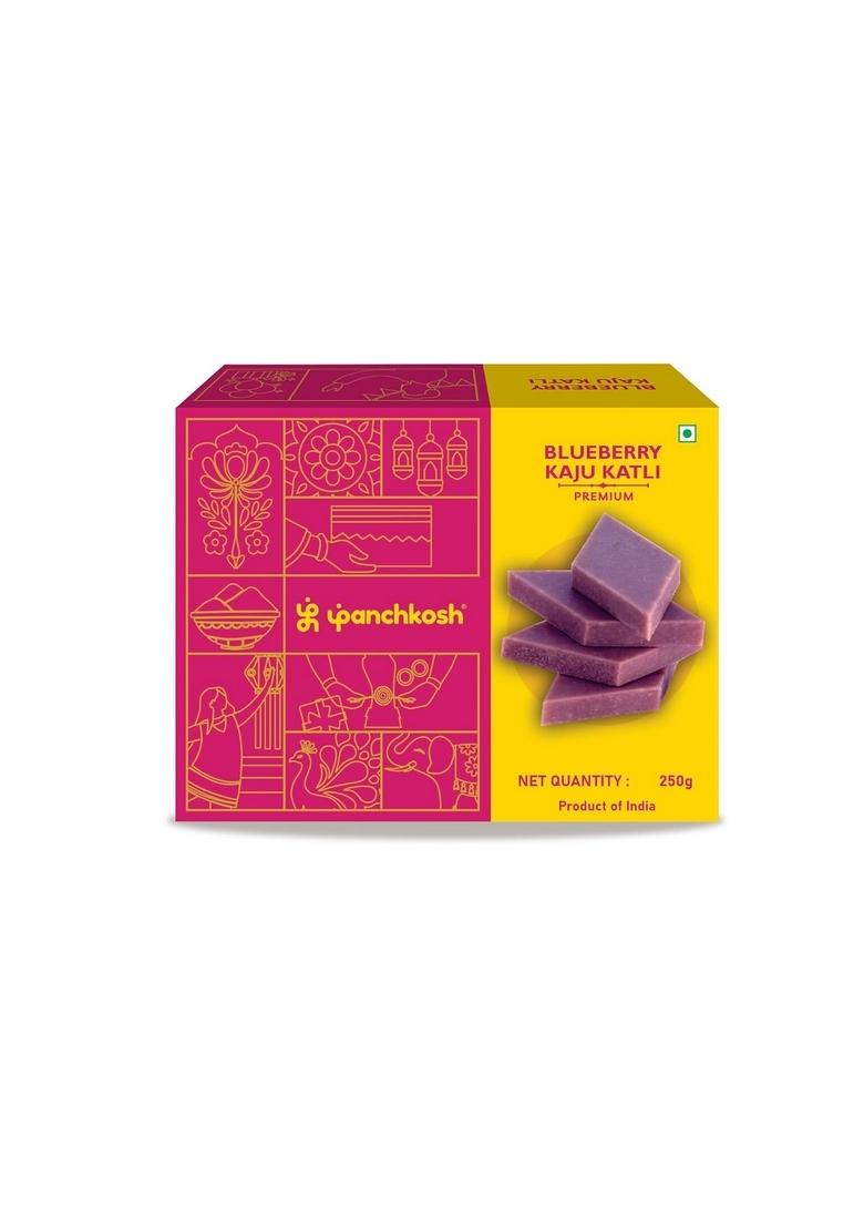 PANCHKOSH Premium Sweets Combo Pack 700g | Blueberry Kaju Katli (250g) + Date Bites Gajak (200g) Indian Dry Fruit Mithai Gift Box Traditional & Hamper Luxury Festive for Diwali, Rakhi, Weddings Corporate Gifting