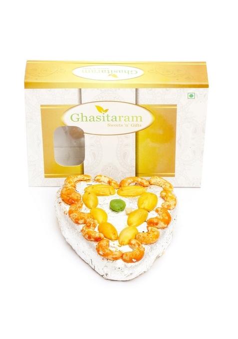 Ghasitaram Gifts Heart Dryfruit Mithai Cake|Sweets|Sweets Gift Pack|Diwali Sweets|Indian Mithai|Diwali Sweets Box