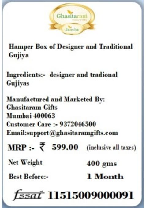 Ghasitaram Gifts Holi Hamper Box of Designer and Traditional Gujiya |Sweets|Sweets Gift Pack|Diwali Sweets|Indian Mithai|Diwali Sweets Box|Sweets