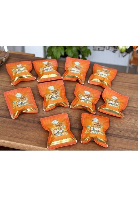 Ghasitaram Gifts Pack of 10 Bhel Bites Pouches/Sweets|Gift Pack|Diwali Mithai|Indian Mithai|Diwali Sweet Gift Box
