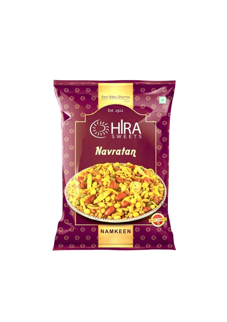 HIRA SWEETS Kaju Roll (500 g) & Navratan (400 Combo Pack | Indian Traditional Mithai Made With Finest Cashews Namkeen Festival Box