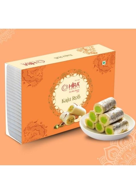 HIRA SWEETS Kaju Roll (500 g) & Navratan (400 Combo Pack | Indian Traditional Mithai Made With Finest Cashews Namkeen Festival Box