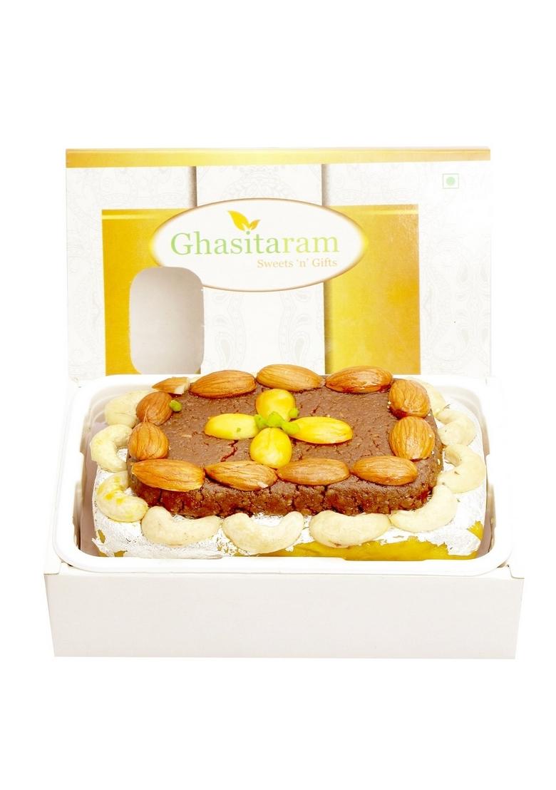 Ghasitaram Gifts Kesar Dryfruit Mithai Cake|Sweets|Sweets Gift Pack|Diwali Sweets|Indian Mithai|Diwali Sweets Box