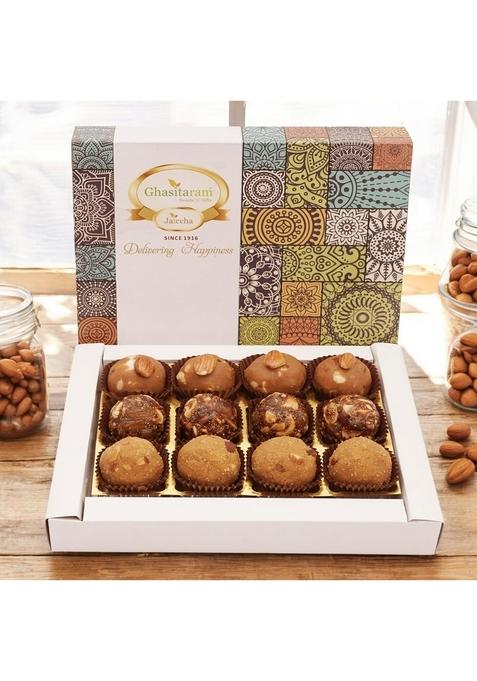 Ghasitaram Gifts Assorted laddoos Box 12 Pcs |Sweets|Sweets Gift Pack|Diwali Sweets|Indian Mithai|Diwali Sweets Box|Sweets
