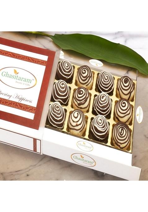 Ghasitaram Gifts Sweets -Chocolate Galaxy Cashew Laddoos in White Box|Gift Hamper| Diwali Gift Hamper|Food Hampers|Gourmet Hampers|