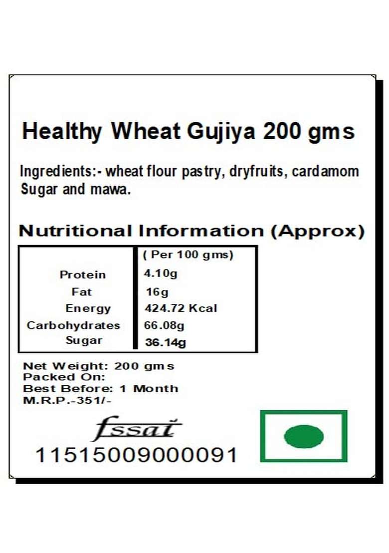 Ghasitaram Gifts Holi- Sweets/Holi Hampers/Sweets Healthy Wheat Desi Ghee Gujiya Box (200 g) with Rakhi - Indya