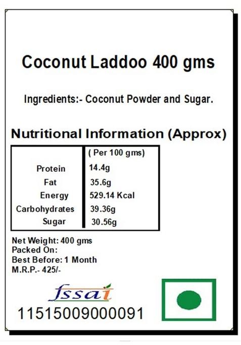 Ghasitaram Gifts Coconut Laddoo 400 GMS |Sweets|Sweets Gift Pack|Diwali Sweets|Indian Mithai|Diwali Sweets Box|Sweets Box