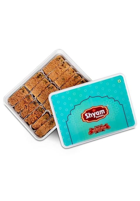 shyam sweets Milk Cake 900g Premium Desi Ghee Mithai | Traditional Milk-Based Sweet with Cashew & Almond Authentic Indian Gift Box Less Sugar 100% Pure Vegetarian