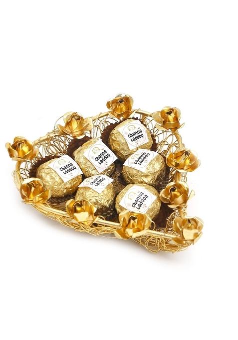 Ghasitaram Mesh Heart Tray of Channa Laddoos|Sweets|Sweets Gift Pack|Diwali Sweets|Indian Mithai|Diwali Sweets Box|Sweets Box