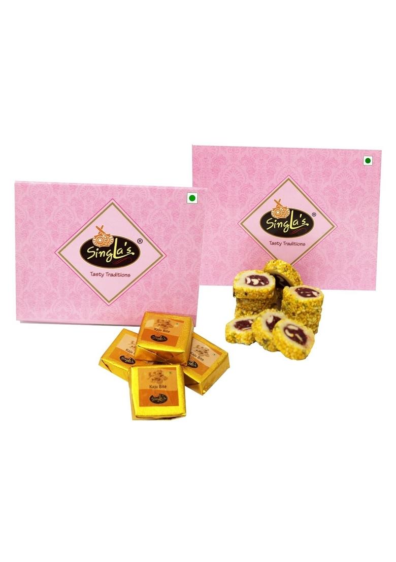 Singla Kaju Casata and Bite Combo Pack, 200g Each, Premium Indian Sweets Gift Box, Vegetarian