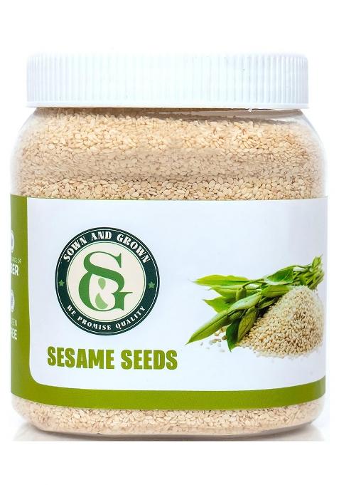 Sownandgrown White Sesame Seeds |Til | Whole Spices Til For Eating (907 Gm)