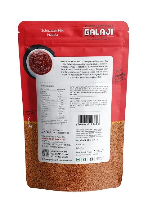 Galaji Schezwan Mix Masala 50 Grams Homemade Powdered | For Healthy Cooking Ready To Cook All Seasonings Spices Pure & Hygiene Spice
