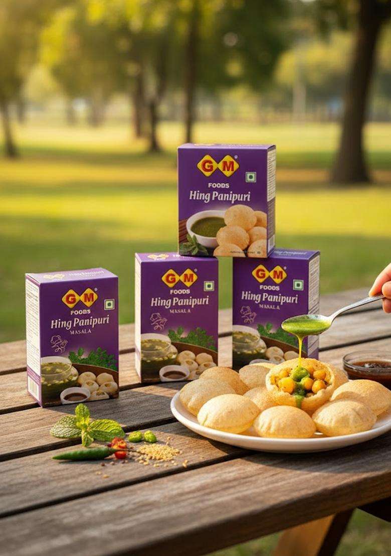 Gm Foods Hing Pani Puri Masala Powder 100 Gram (Pack Of 5) | Authentic Instant Mix Natural Indian Spices Tangy & Flavorful Golgappa No Msg, Artificial Additives Preservatives - Indya