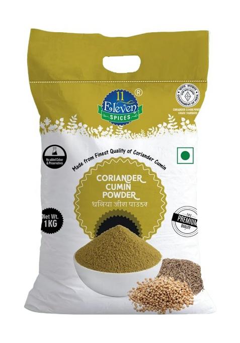 11 Eleven Spices Coriander Cumin Powder Dhania Jeera (Mixed) Natural & Authentic Blend | Free Of Preservatives - No Added Colour Rich In Flavour Aroma Ideal For Curries Indian Cooking (1 Kg)