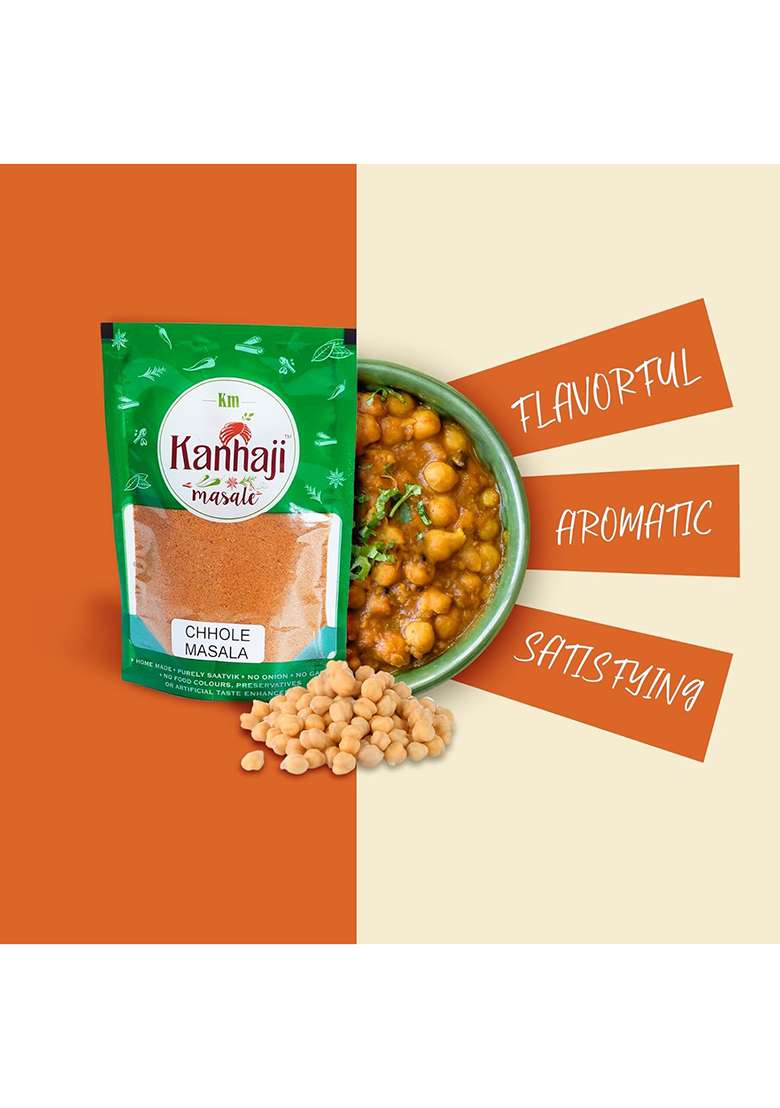 Kanhaji Masale Chhole Masala, No Onion Garlic, Natural Spice Blend (250 Gm) - Indya