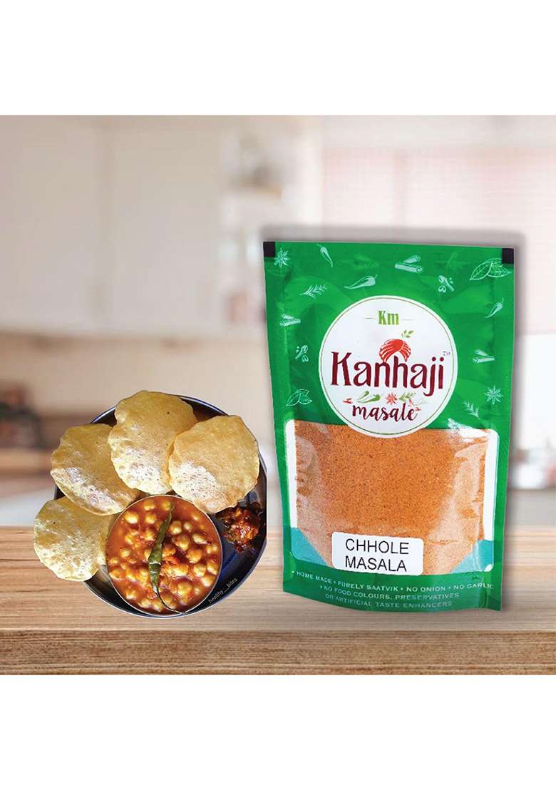 Kanhaji Masale Chhole Masala, No Onion Garlic, Natural Spice Blend (250 Gm) - Indya