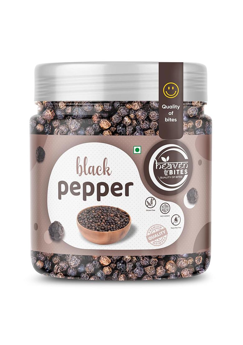 Heaven Bites Black Pepper/Kali Mirch | Naturally Processed, From Farm Picked Fresh Natural Seeds, No Artificial Additives (250G)