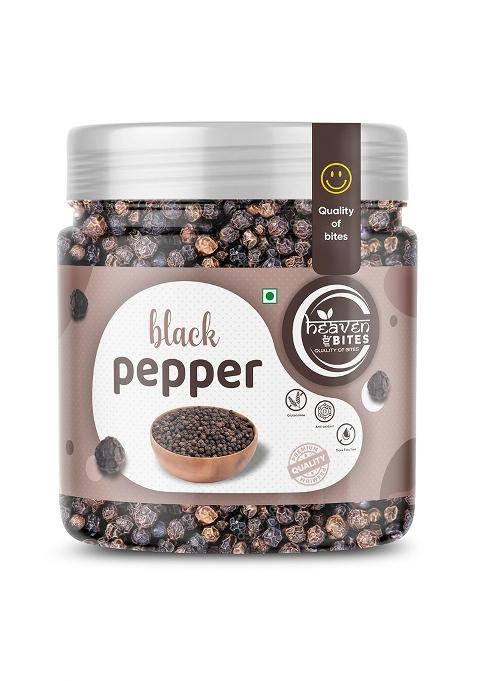 Heaven Bites Black Pepper/Kali Mirch | Naturally Processed, From Farm Picked Fresh Natural Seeds, No Artificial Additives (250G)