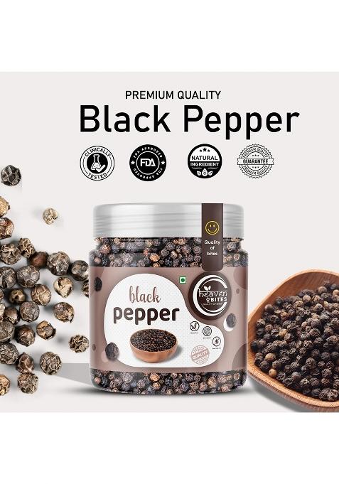 Heaven Bites Black Pepper/Kali Mirch | Naturally Processed, From Farm Picked Fresh Natural Seeds, No Artificial Additives (250G)