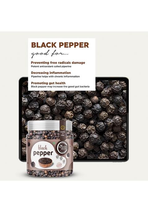 Heaven Bites Black Pepper/Kali Mirch | Naturally Processed, From Farm Picked Fresh Natural Seeds, No Artificial Additives (250G)