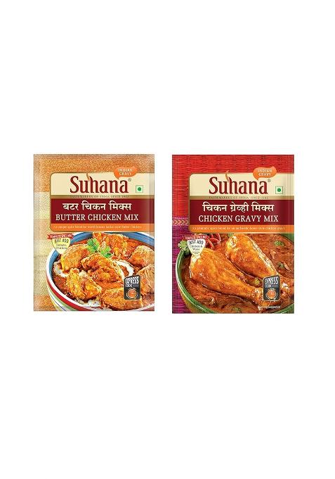 Suhana Non Veg Combo Of 6 Pack - Butter Chicken 50G X 3, Gravy 80G 3