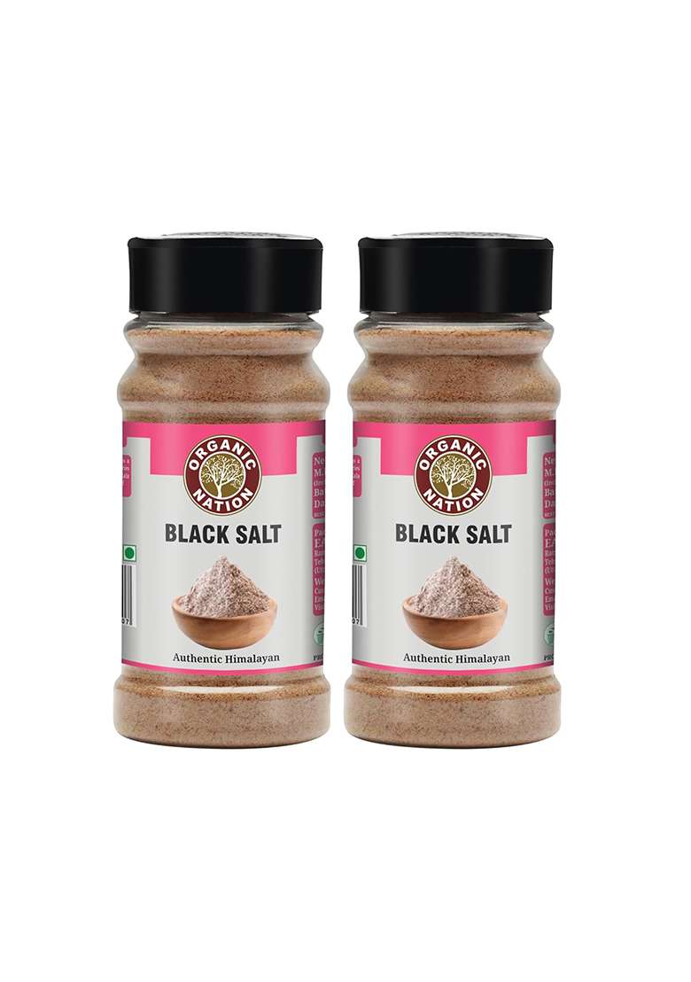 Organic Nation Black Salt 150G (Pack Of 2) | Kala Namak Natural Digestive Stone-Ground Rich In Minerals Ideal For Cooking, Chaats & Salads - Indya
