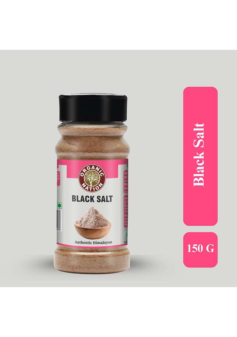 Organic Nation Black Salt 150G (Pack Of 2) | Kala Namak Natural Digestive Stone-Ground Rich In Minerals Ideal For Cooking, Chaats & Salads - Indya