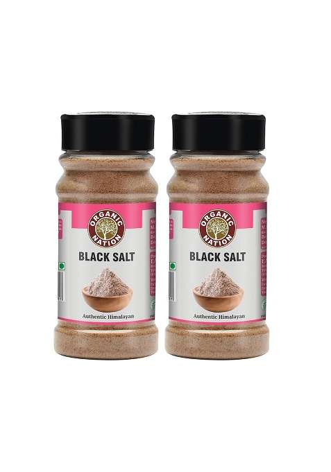 Organic Nation Black Salt 150G (Pack Of 2) | Kala Namak Natural Digestive Stone-Ground Rich In Minerals Ideal For Cooking, Chaats & Salads
