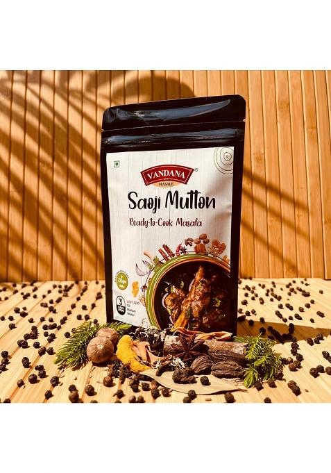 Vandana Masale | Saoji Mutton Masala Ready To Cook Pack Of 4 40G Each (Servers: 2) No Preservatives Ginger-Garlic Paste Not Required Just Add: Oil + Water
