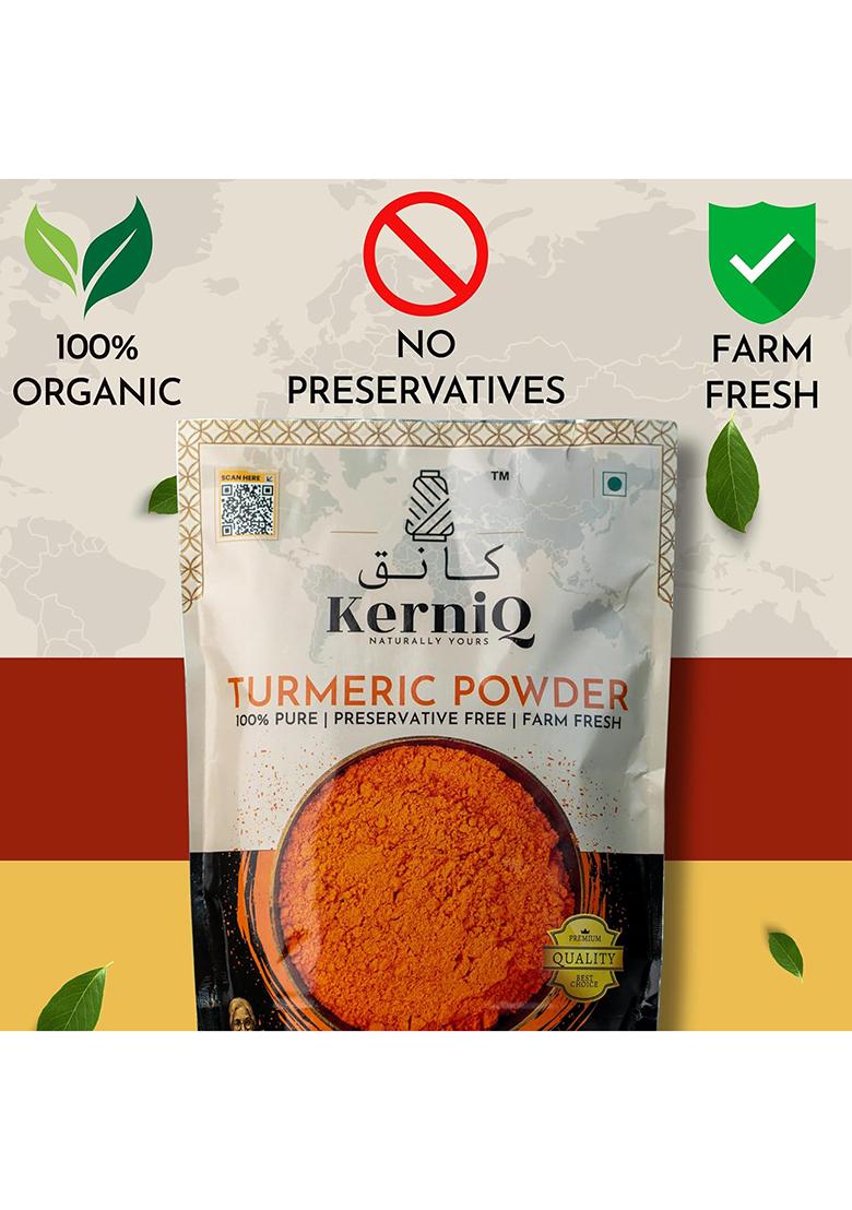 Kerniq Turmeric Powder 1Kg, Haldi Powder, Pure Farm Fresh, Preservative Free, Natural Ground Spice,