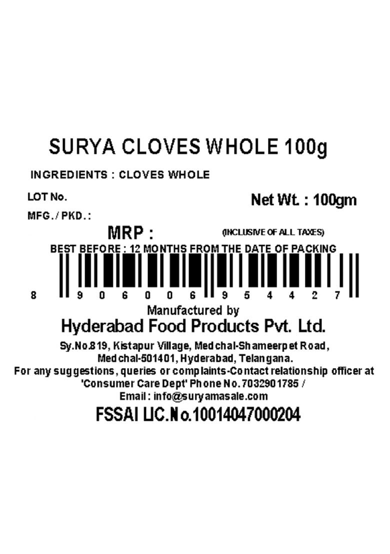 Surya 100Gm Cloves |Lavang Whole | Laving Labango Lavangalu Ruang Krambu