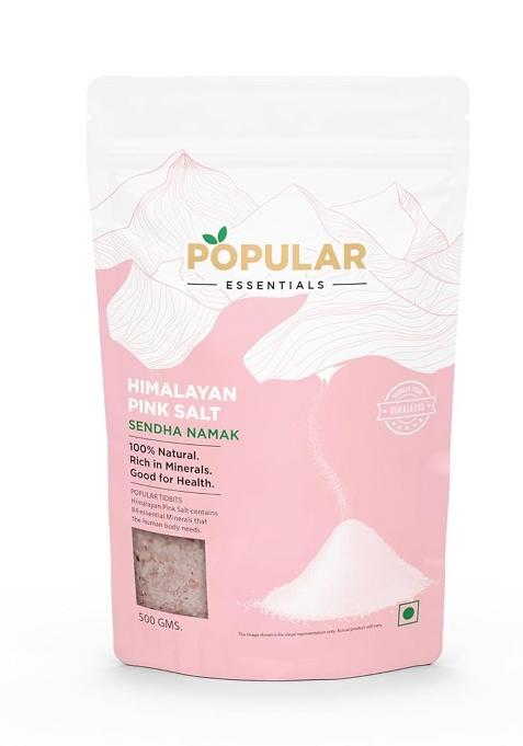 Popular Essentials Himalayan Pink Salt (Sendha Namak) Powder, 500 Gm (Pack Of 1)