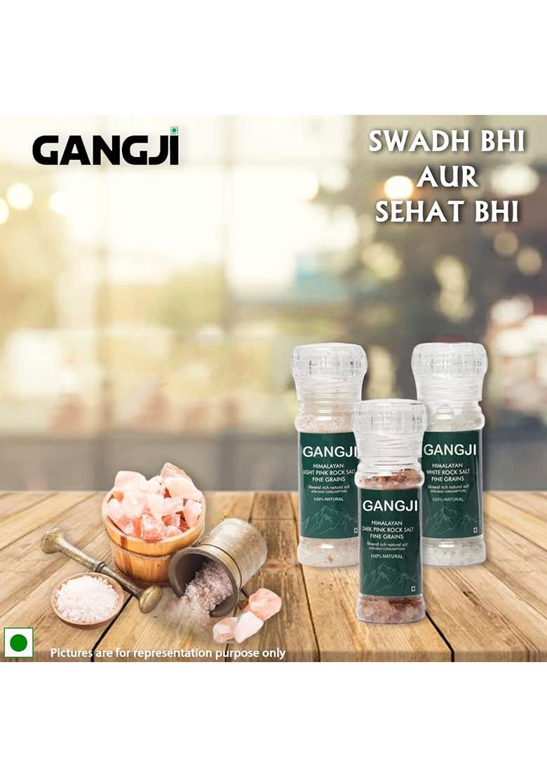 Gangji Himalayan White Rock Salt (125G) | Fine Grain Non-Iodised Weight Loss & Healthy Cooking Powder Mineral Rich Premium Natural - Indya